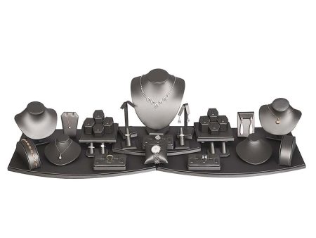 SET81-SG Showcase Display Set 26 Pc Steel Grey For Sale