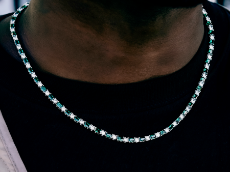 Emerald Baguette Tennis Chain Sale