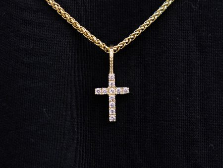 Micro Diamond Cross + Palm Chain Set For Sale