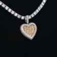 Canary Diamond Baguette Heart Pendant For Sale