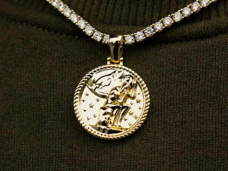 Atlas Thinker Coin Pendant For Sale