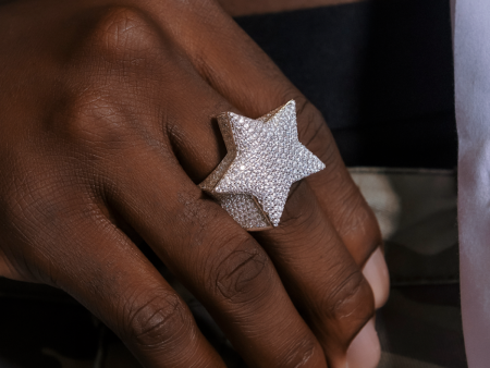 Star Ring in White Gold Vermeil Supply