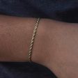 14k Solid Gold Rope Bracelet (2mm) Discount