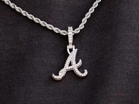 Atlanta Braves Official MLB Logo Micro Pendant in White Gold Online