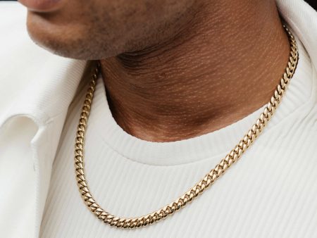 Miami Cuban Link Chain in Yellow Gold - 8mm Hot on Sale