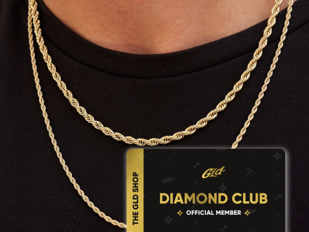 4mm and 2mm Rope Chain Bundle in Yellow Gold with Diamond Club Card Online