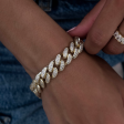 Diamond Cuban Link Bracelet in Yellow Gold- 12mm Online Hot Sale