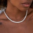 Diamond Tennis Necklace in White Gold- 5mm Online