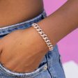 Two-Toned Iced Cuban Bracelet - 8.5mm Online Hot Sale