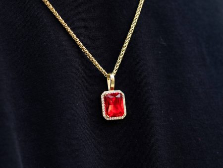 Ruby Stone + Palm Chain Set For Cheap