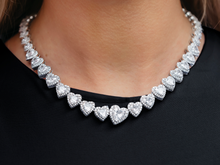 Diamond Heart Cluster Necklace Sale