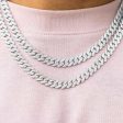 8.5MM Diamond Prong Cuban Necklace - White Gold Online now