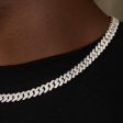 8.5MM Diamond Prong Cuban Necklace - White Gold Online now