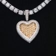 Canary Diamond Baguette Heart Pendant For Sale