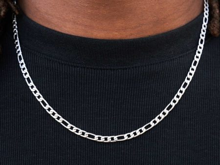 Figaro Link Chain in White Gold - 4mm Online now