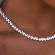 Diamond Tennis Necklace in White Gold- 5mm Online