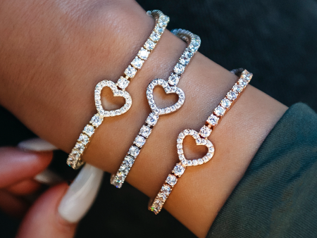 Heart Tennis Bracelet Bundle For Sale