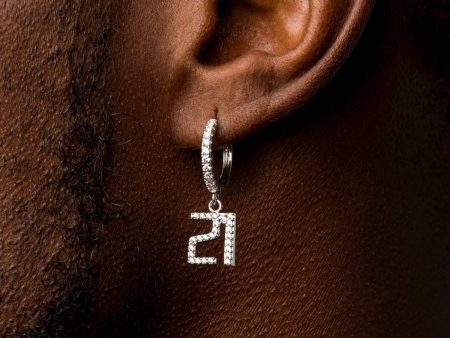 Pave Custom Numbers Earrings Sale