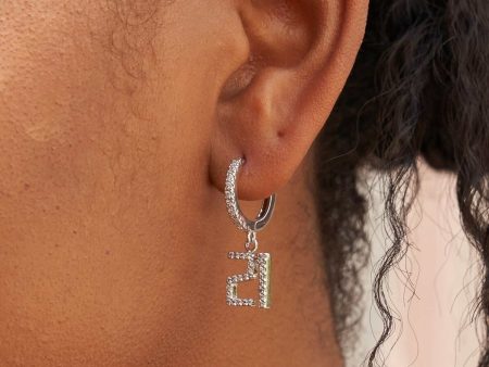 Pave Custom Numbers Earrings Discount