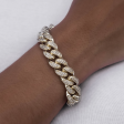 Diamond Cuban Link Bracelet in Yellow Gold- 12mm Online Hot Sale