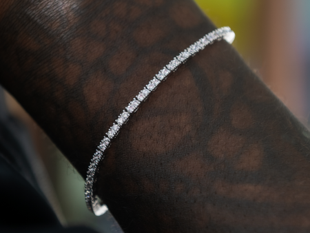 Diamond Tennis Bracelet in White Gold- 2mm For Cheap