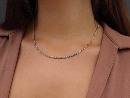 18k Vermeil Rope Necklace - 2mm For Cheap