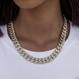 Diamond Cuban Link Necklace + Anklet Bundle in Yellow Gold - 12mm on Sale