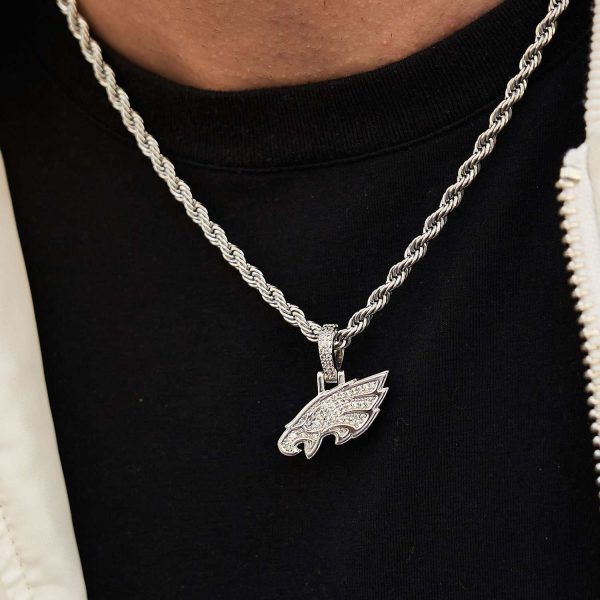 Philadelphia Eagles Official NFL Micro Logo Pendant - White Gold Online