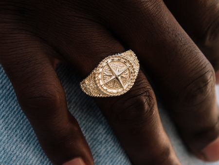 Compass Ring in Yellow Gold Vermeil Fashion