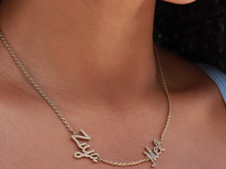 Solid Gold Script Multi Name Font Necklace Hot on Sale