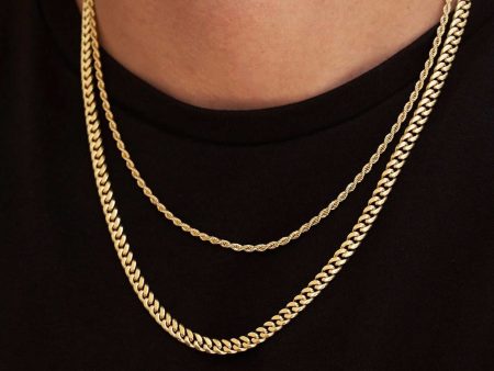 5mm Miami Cuban Chain + 2mm Rope Chain Bundle Discount