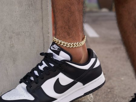 12MM Diamond Cuban Anklet - Yellow Gold Online now