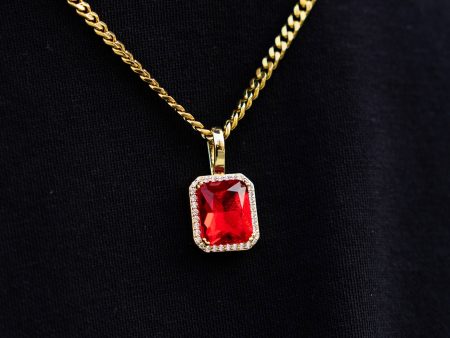 Ruby Stone + Cuban Chain Set Supply