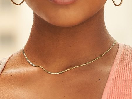 2MM Micro Cuban Necklace in Yellow Gold on Sale