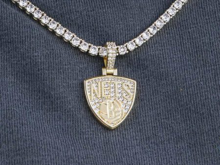 Brooklyn Nets Official NBA Micro Logo Pendant Hot on Sale