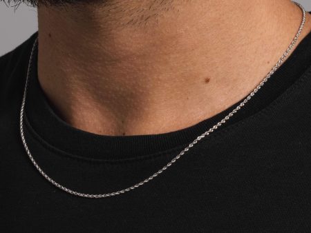 10k Solid White Gold Rope Chain (1.5mm) Discount