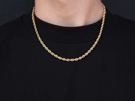 Solid Gold Rope Chain (4mm) For Discount