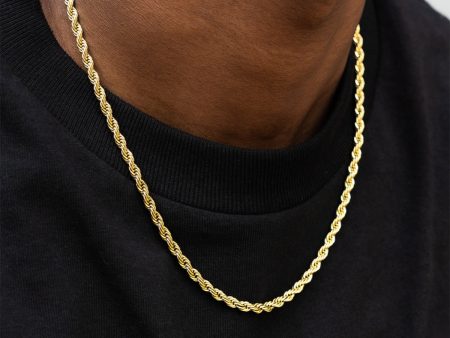 Rope Chain in Yellow Gold - 4mm Cheap