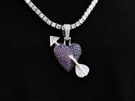 Purple Heart Pendant in White Gold Sale