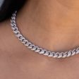 Diamond Cuban Chain + Bracelet Bundle in White Gold- 8.5mm For Discount