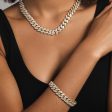 Diamond Cuban Link Necklace + Bracelet Bundle in Yellow Gold- 12mm Online