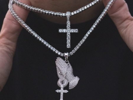 2 Chains + 2 Pendants - White Gold Online now