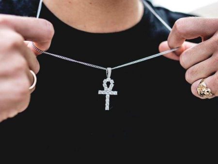 White Gold Ankh Cross Fashion