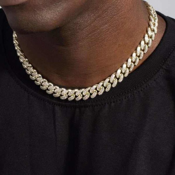 Diamond Cuban Chain + Bracelet Bundle in Yellow Gold - 12mm on Sale