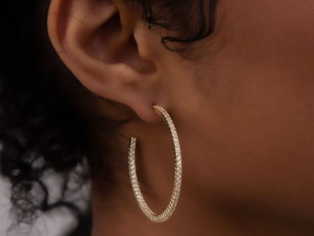 1mm Gold Stone Hoop Earrings Online Hot Sale