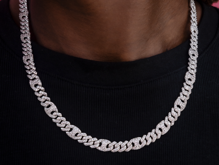 Iced Mariner Cuban Chain in White Gold- 9mm Sale