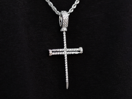 70% OFF White Gold Nail Cross Cheap