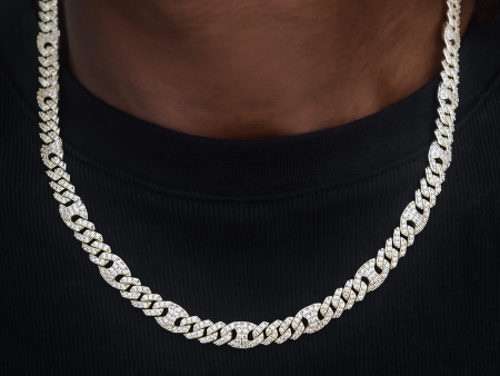 Iced Mariner Cuban Chain in Yellow Gold- 9mm Online