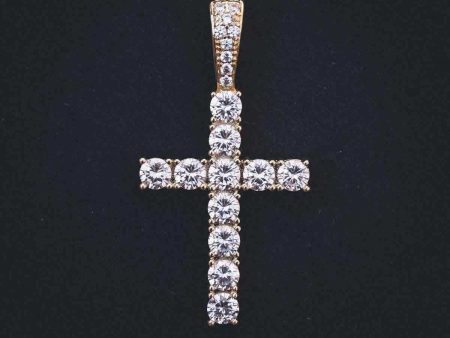 18k Vermeil Diamond Cross For Discount