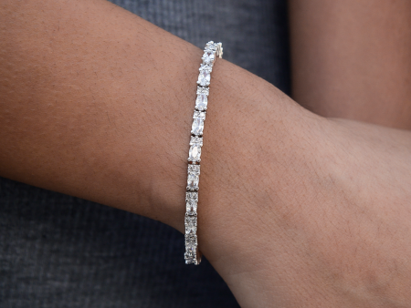 Diamond Mixed Oval Cut Tennis Bracelet- 3mm Discount